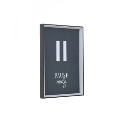 ΠΙΝΑΚΑΣ ΜΕ ΠΛΑΙΣΙΟ ΚΑΜΒΑΣ "PAUSE" ΞΥΛΙΝΟΣ ΜΑΥΡΟΣ/ΛΕΥΚΟΣ 30Χ3Χ40