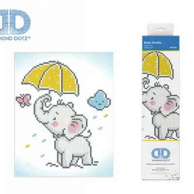 DIAMOND DOTZ ΚΑΤΑΣΚΕΥΗ ΨΗΦΙΔΩΤΟ ΕΛΕΦΑΝΤΑΚΙ BLISTER 20x25cm