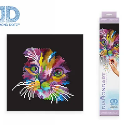 DIAMOND DOTZ ΚΑΤΑΣΚΕΥΗ ΨΗΦΙΔΩΤΟ ΠΟΛΥΧΡΩΜΟ ΓΑΤΑΚΙ BLISTER 20.3x20.3cm ART