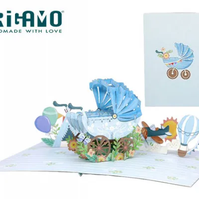ORIGAMO ΚΑΡΤΑ ΕΥΧΕΤΗΡΙΑ ΑΝΑΔΥΟΜΕΝΗ ΑΓΟΡΑΚΙ 18.5x14cm KIRIGAMI