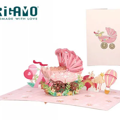 ORIGAMO ΚΑΡΤΑ ΕΥΧΕΤΗΡΙΑ ΑΝΑΔΥΟΜΕΝΗ ΚΟΡΙΤΣΑΚΙ 18.5x14cm KIRIGAMI