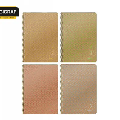 LOGIGRAF ΤΕΤΡΑΔΙΟ ΣΠΙΡΑΛ 60 ΦΥΛΛΑ 2 ΘΕΜΑΤΩΝ 21x29cm NATURAL