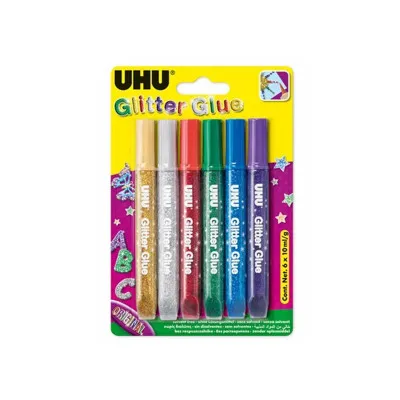 ΚΟΛΛΑ UHU GLITTER 10ML MIX ΣΕΤ 6ΤΕΜ 39040