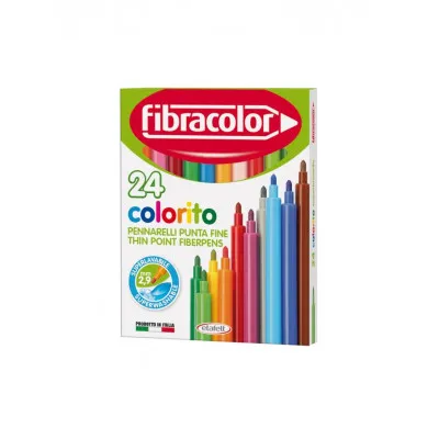ΜΑΡΚΑΔΟΡΟΙ ΨΙΛΗΣ ΓΡΑΦΗΣ 2.9MM COLORITO 24 ΧΡΩΜΑΤΩΝ FIBRACOLOR