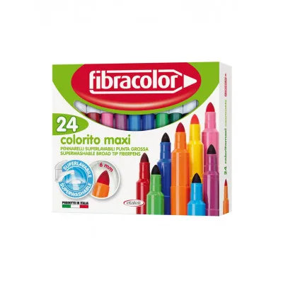 ΜΑΡΚΑΔΟΡΟΙ COLORITO MAXI 24 ΧΡΩΜΑΤΩΝ ΜΥΤΗ 6ΜΜ FIBRACOLOR