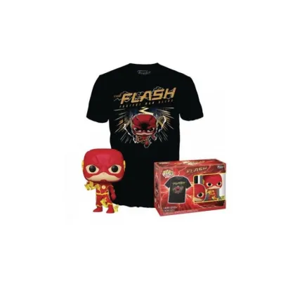 Funko Pop! & Tee (Adult): DC The Flash Fastest Man Alive - The Flash (Glows in the Dark) Vinyl Figure & T-Shirt (L)
