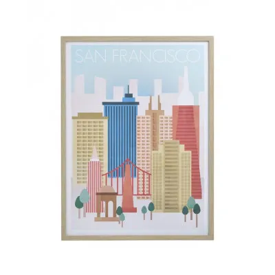 ΠΙΝΑΚΑΣ ΜΕ ΠΛΑΙΣΙΟ ΚΑΜΒΑΣ "SAN FRANCISCO" ΞΥΛΙΝΟΣ/PS 45X3X60