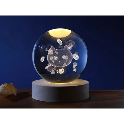 ΛΑΜΠΑ I TOTAL XL2719A CRYSTAL BALL CAT MEDIUM 8CM