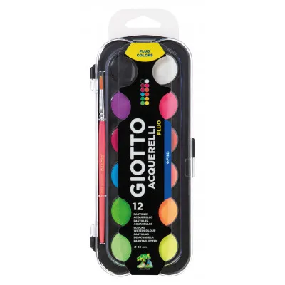 BOX 12 GIOTTO WATERCOLOURS FLUO