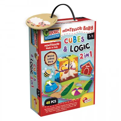 MONTESSORI WOOD CUBES AND LOGIC 2 IN 1