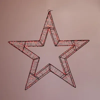ΑΣΤΕΡΙ ΦΩΤΙΖΟΜΕΝΟ 50cm, 1200 LED, 31V ΜΕΤΑΣΧΗΜΑΤΙΣΤΗ, TIMER, ΜΑΥΡΟΣΜΕΤΑΛΛΙΚΟΣ ΣΚΕΛΕΤΟΣ, ΜΑΥΡΟ ΧΑΛΚΙΝΟΚΑΛΩΔΙΟ, ΚΟΚΚΙΝΟ LED, ΠΡΟΕΚ