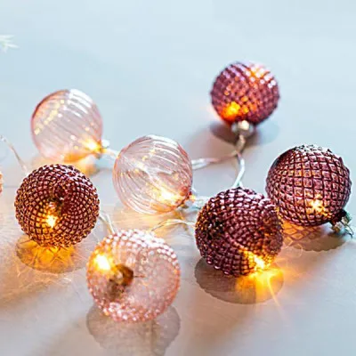 ΣΕΙΡΑ, 10 LED 5mm, ΜΕ ΡΟΖ ΓΥΑΛΙΝΕΣ ΜΠΑΛΕΣ 6cm, ΜΠΑΤΑΡΙΑΣ 3xAA, ΔΙΑΦΑΝΟPVC ΚΑΛΩΔΙΟ, ΘΕΡΜΟ ΛΕΥΚΟ, ΑΝΑ 15cm,ΠΡΟΕΚΤΑΣΗ ΠΑΡΟΧΗΣ 50cm,