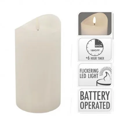 CA429 ΚΕΡΙ LED ME TIMER ΣΕ ΛΕΥΚΟ ΧΡ. 9Χ15