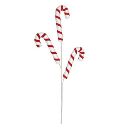 AX876 CANDY CANE SPRAY WHITE RED 70CM