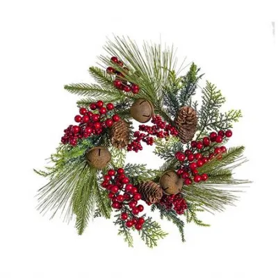 MS638 ΣΤΕΦΑΝΙ MIXED PINE ΚΟΥΚΟΥΝΑΡΙΑ & ΒERRIES 25CM
