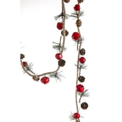 MS602 ΓΙΡΛΑΝΤΑ ΜΕ ΞΥΛΑ ΚΟΚ BERRIES & ΚΑΜΠΑΝΑΚΙΑ 152CM