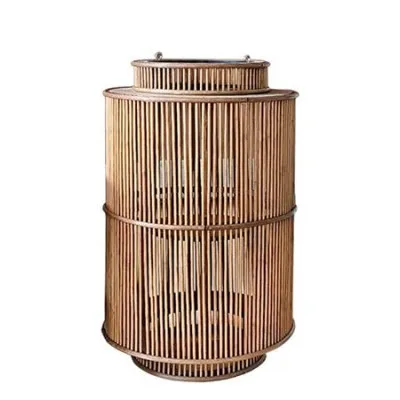 YT101 ΦΑΝΑΡΙ RATTAN ΜΕ ΔΕΡΜΑΤΙΝΗ ΛΑΒΗ 26Χ40
