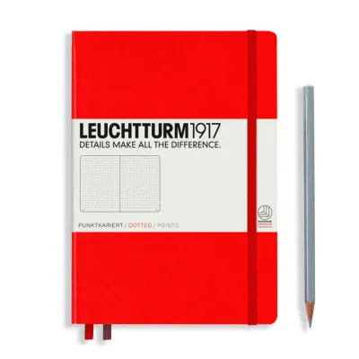 L NOTEBOOK HC A5 MED DOTTED RED 251P