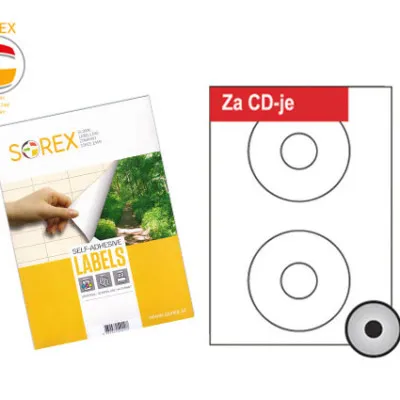 SOREX ΕΤΙΚΕΤΕΣ ΑΥΤΟΚ. ΕΚΤΥΠ. CD 2/Φ 100Φ A4 117mm 117000