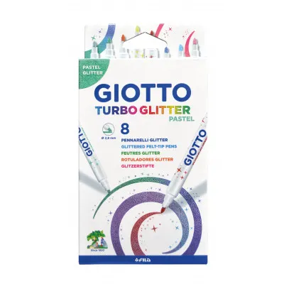 ΜΑΡΚΑΔΟΡΟΙ TURBO GLITER PASTEL 8TEM