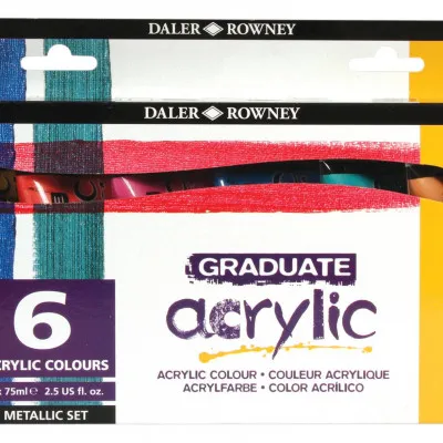 GRADUATE ACRYLIC METALLIC SET 6X75ML