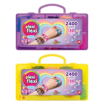 Plexi Flexi LOVE Θήκη 2400 Λαστιχάκια & 30 Αξεσουάρ (Assort of 2 Colors)