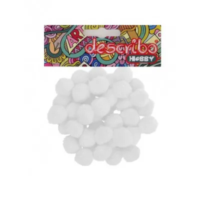 POMPONS ΛΕΥΚΟ ΧΡΩΜΑ 50 ΤΕΜΑΧΙΑ ΜΕΓΕΘΟΣ 25ΜΜ DESCRIBO