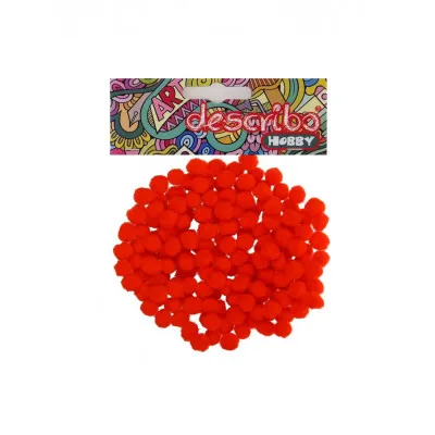 POMPONS ΚΟΚΚΙΝΟ ΧΡΩΜΑ 200 ΤΕΜAΧΙΑ ΜΕΓΕΘΟΣ 10 MM DESCRIBO * CN *