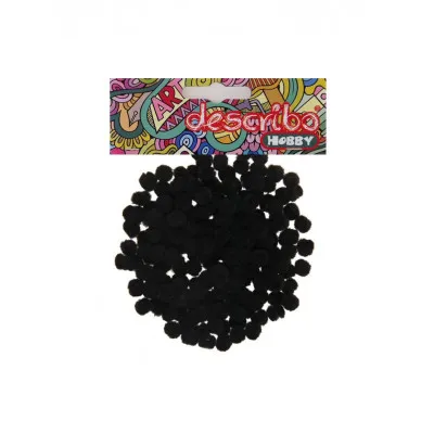 POMPONS ΜΑΥΡΟ ΧΡΩΜΑ 200 ΤΕΜAΧΙΑ ΜΕΓΕΘΟΣ 10 MM DESCRIBO * CN *