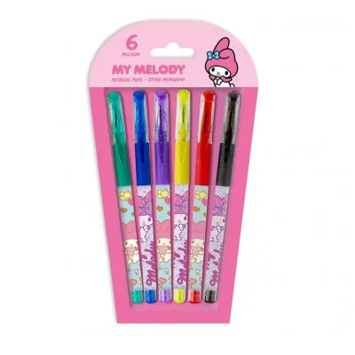 ΣΤΥΛΟ ΜΕΤΑΛΛΙΚΟ 6ΤΕΜ MY MELODY