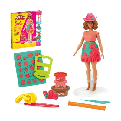 Hasbro Play-Doh: Fashion - Barbie Designer Dolls Florals And Fringe (G1360)
