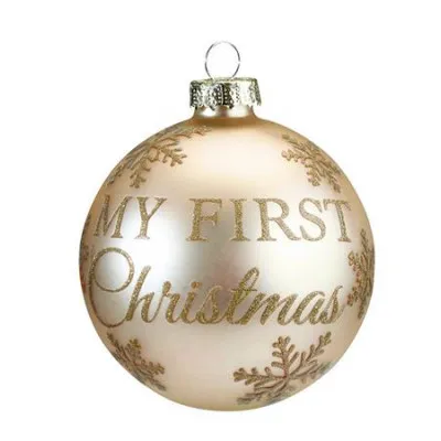 BL525 ΓΥΑΛ. ΜΠΑΛΑ "MY FIRST XMAS" ΧΡΥΣΗ 8CM