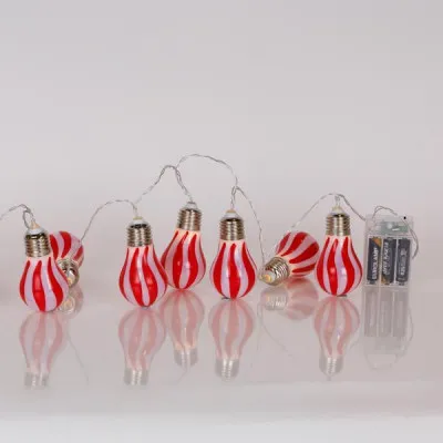 ΣΕΙΡΑ, 10 LED 5mm, ΚΟΚΚΙΝΗ & ΑΣΠΡΗ ΛΑΜΠΑ, ΜΠΑΤΑΡΙΑΣ 3xAA, ΧΡΟΝΟΔΙΑΚΟΠΤΗ, ΔΙΑΦΑΝΟ PVC