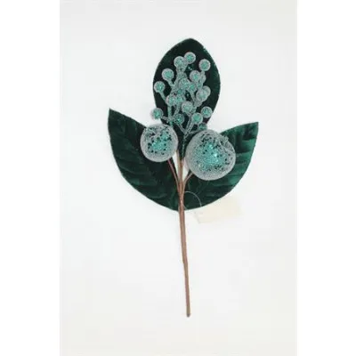 AX869 BEADED APPLE PICK EMERALD CLR 35CM