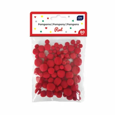 ΣΦΟΥΓΓ. INTERDRUK 378088 POM-POM XMAS RED 80PCS