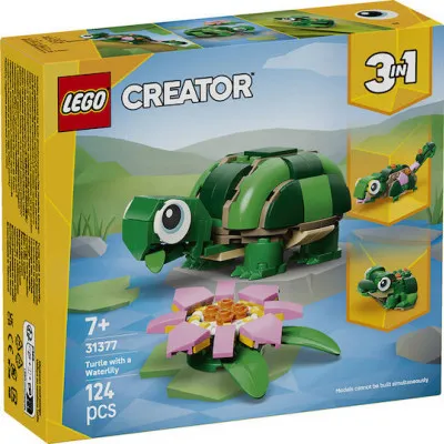 31377 TURTLE WITH A WATER LILY FLOWER