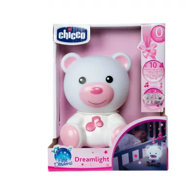 Chicco Βρεφικό Φωτάκι Νυκτός Αρκουδάκι Dremlight, Ροζ