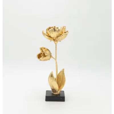 ΛΟΥΛΟΥΔΙΑ ΠΟΛΥΡΕΖΙΝ ΧΡΥΣΟ - ΜΑΥΡΟ 10.5x10.5x27.5cm