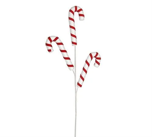 AX876 CANDY CANE SPRAY WHITE RED 70CM