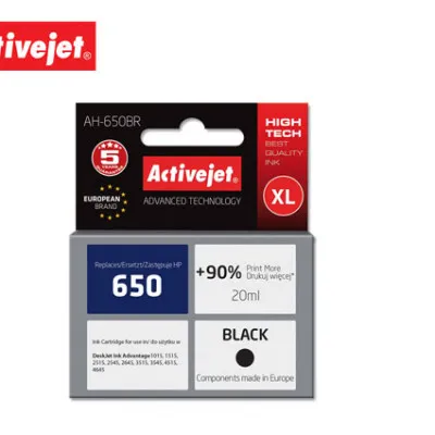 ACJ INK ΣΥΜΒ. ΜΕ HP AH-650BR #650 BLK 20ml (Α) #CZ101AE